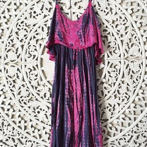 Boho tie-dye maxi dress